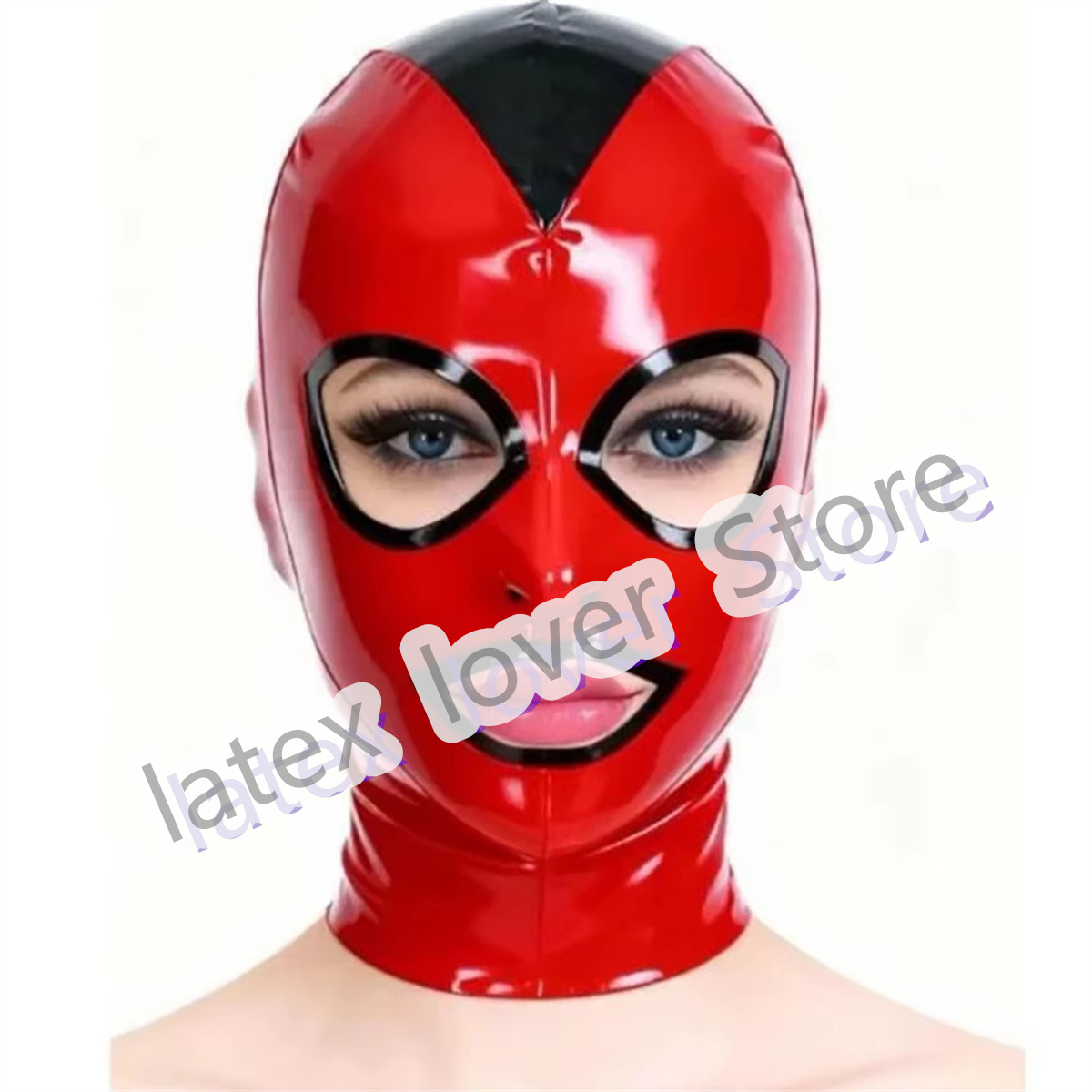 Women'S Red Accessories - قناع مطاطي مصنوع يدويًا من اللاتكس،