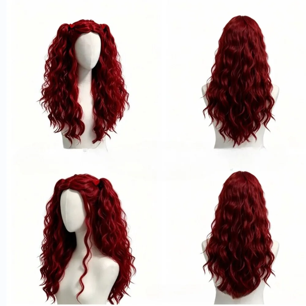 باروكة شعر صناعي طويلة ومجعدة  - مراجعة Women'S Red Accessories وسعره