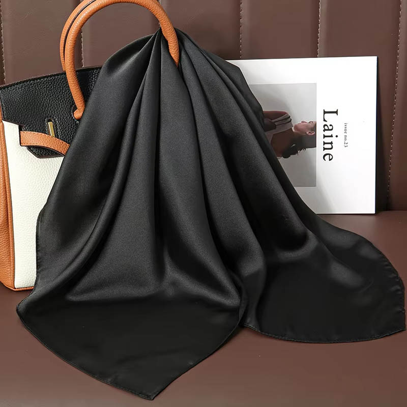الفاخرة بلون الحرير وشاح مربع  - مراجعة Silk Scarf Square وسعره